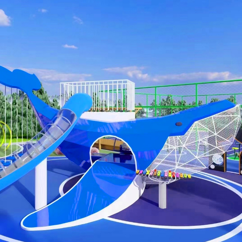 户外滑梯-鲨鱼主题